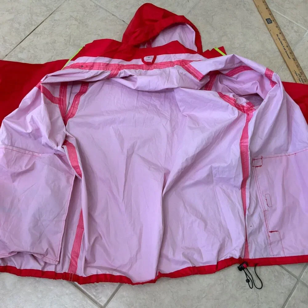 REI Co-op Rain Jacket Men’s M  Hooded Waterproof Rain Shell Packable zip snap +